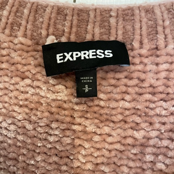 Express Super Soft Chenille Knit Long Sleeve Chunky V-neck Sweater Small - Picture 2 of 9